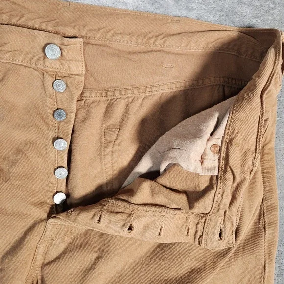 Levi's 501XX Jeans Men's 40X30 Tan‎ Beige Khaki Original Fit Button Fly Cotton - Picture 6 of 13
